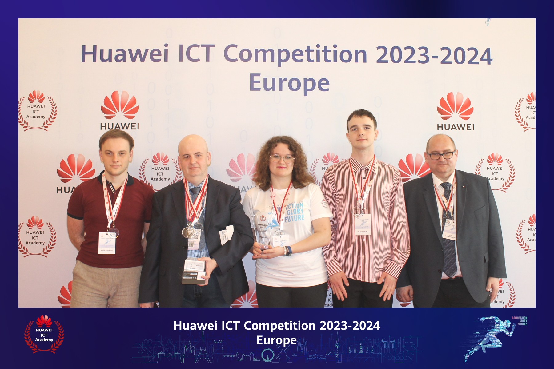 Bartłomiej Bil with his team home.arpa at the Huawei ICT Competition awards ceremony